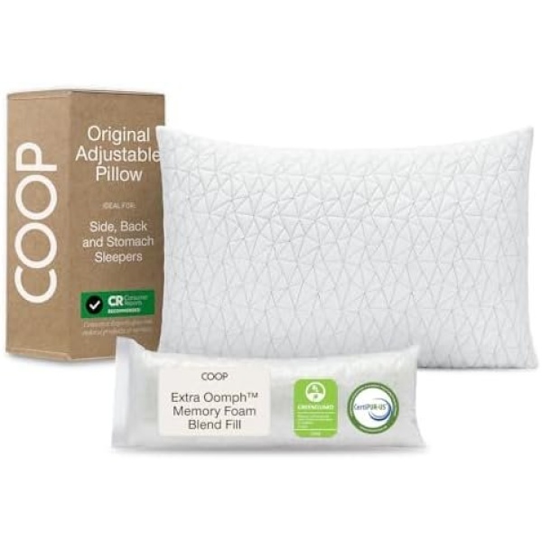 Coop Home Goods Original Adjustable Pillow, King Size Bed Pillows