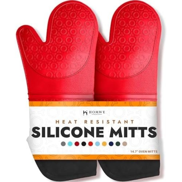 BPA-Free Soft Silicone Oven Mitts - Ultra Heat Resistant Oven Mitts